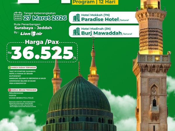 Promo Umroh Ekonomis 2 Gratis 1, Berangkat 27 Maret 2026