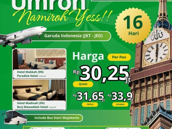 Paket Umroh Namiroh Yess Keberangkatan 30 November 2025, 16 Hari