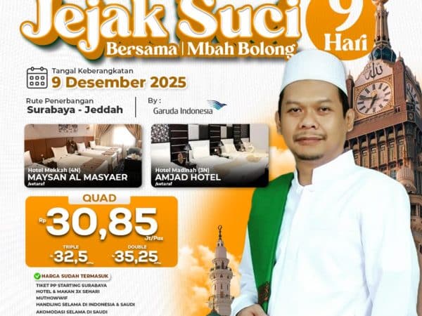Umroh Spesial Bareng Mbah Bolong Berangkat 9 Desember, 9 Hari