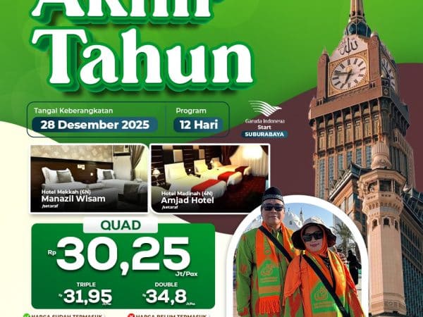 Umroh Paket Akhir Tahun Keberangkatan 28 Des, 12 Hari