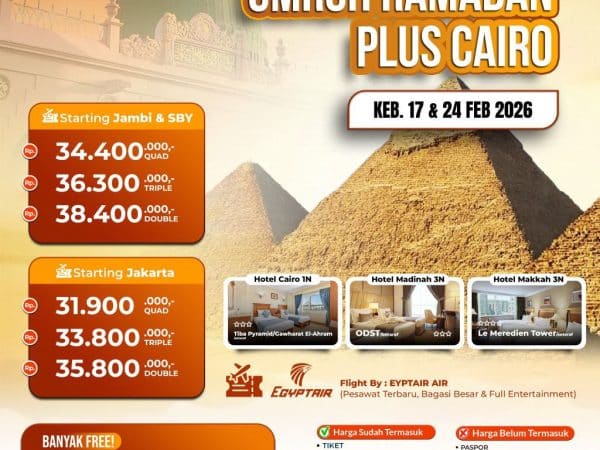 Spesial Umroh 9 Hari Ramadan Plus Cairo Berangkat 17 & 24 Feb