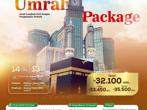 Promo Spesial Umroh Package 13 Hari Keberangkatan 14 Juli 2026