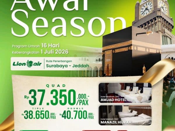 Spesial Umroh Awal Season, 16 Hari Berangkat 1 Juli 2026